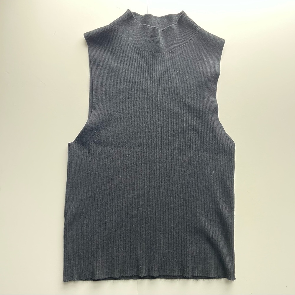 Mango - Cropped Mockneck Tank - Black - Medium